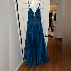 JVN by Jovani Teal Prom Dress
